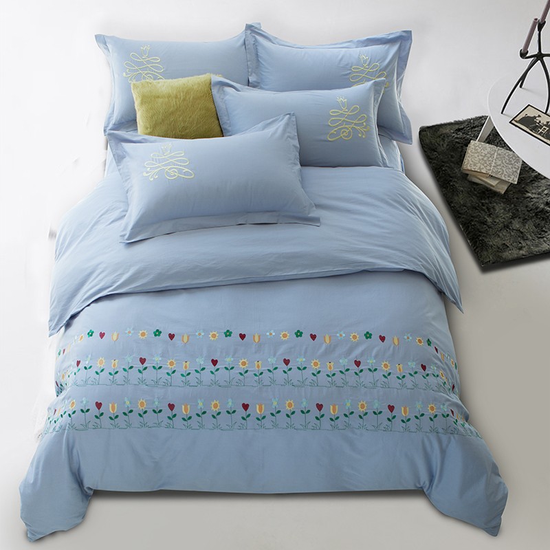 embroidered duvet set