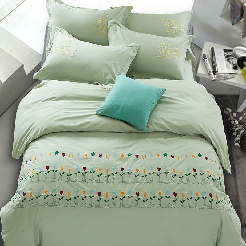 embroidered duvet set